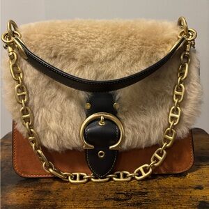 Coach Beat Shoulder Bag with Shearling and Suede